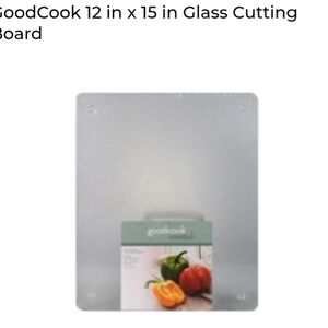 Cutting Board Glass Clear Tempered Sanitary Easy To Clean By GoodCook 12" X 15"